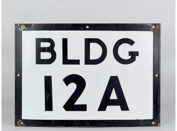 PORCELAIN 'BLDG 12A' BROOKLYN NAVY YARD SIGN