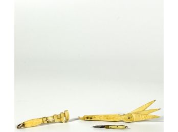 (3) SAILOR MADE NAUTICAL  MINIATURES: WRENCH, FLEEM, JACKKNIFE