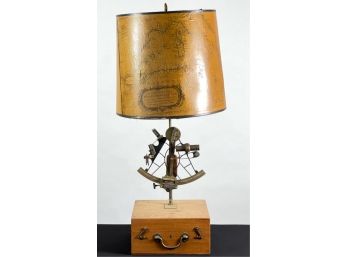 HEZZANITH SEXTANT & CASE CONVERTED TO LAMP