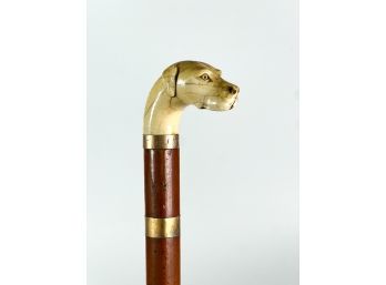 (19th C) FIGURAL CARVED WALKING STICK