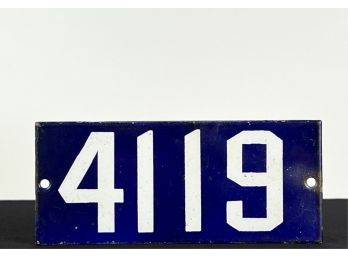 '4119' PORCELAIN SIGN