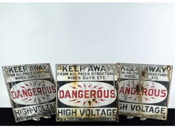 (3) DOUBLE SIDED N.E. POWER COMPANY SIGNS