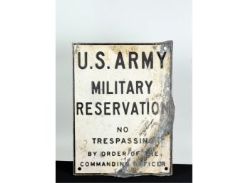LEAD U.S. ARMY 'NO TRESPASSING' SIGN