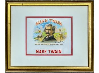NEW OLD STOCK MARK TWAIN CIGAR BOX LITHO