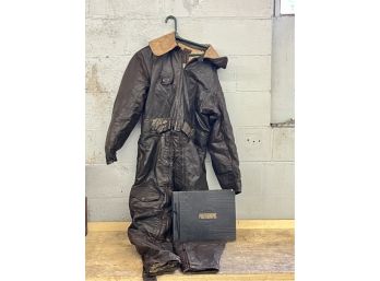 (2) WWII ITEMS: COLVINEX NAVY FLIGHT SUIT & PHOTOS