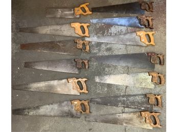 GROUP (13) DISSTON HAND SAWS