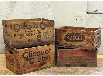 (4) VINTAGE ADVERTISING CRATES
