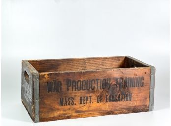 MA DEPT OF EDUCATION WAR PRODUCTION TRAINING CRATE