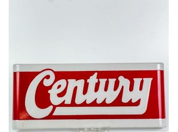 PORCELAIN 'CENTURY' AUTOMOTIVE SIGN