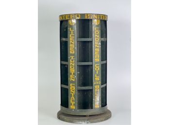 TIN LITHO 'GUARANTEED PARTS' ROTATING DISPLAY CASE