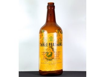 VINTAGE (5) GALLON THREE FEATHERS WHISKEY BOTTLE