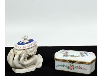 LIMOGES & GERMAN PORCELAIN KEEPSAKE BOXES