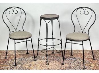 (3) MISC WROUGHT IRON SEATS