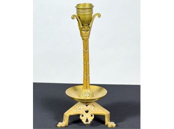 FINELY CAST GOTHIC REVIVAL BRONZE CANDLESTICK
