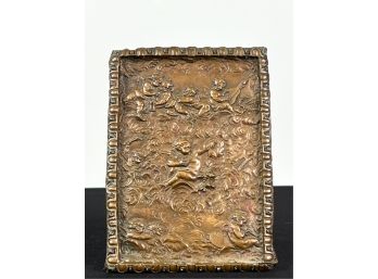 CAST BRONZE TILE w PUTTI