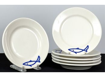 SET (5) BUFFALO CHINA BREAD PLATES