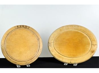 (2) CARVED BREAD BOARDS