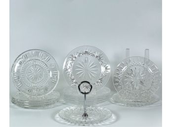 (11) WATERFORD CAKE PLATES & (1) TIDBIT PLATE