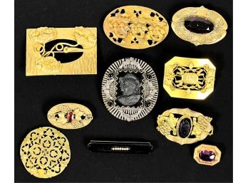 GROUP (10) ART NOUVEAU & VICTORIAN BROOCHES