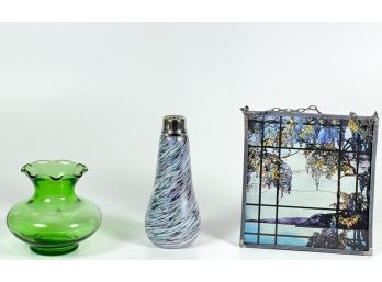 ART GLASS, TIFFANY COLLECTIBLE & ANCHOR HOCKING