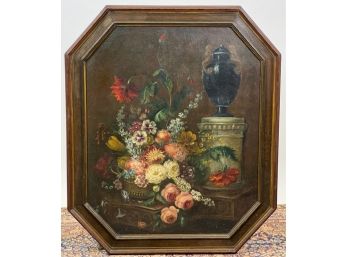 (19th C) 'STILL LIFE w URN' OIL ON CANVAS