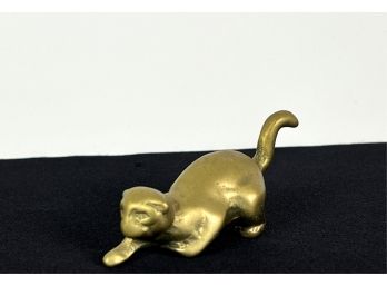 HEAVY CAST BRONZE PLAYFUL KITTEN PAPERWEIGHT