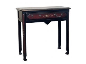 FLORAL PAINTED (1) DRAWER STAND