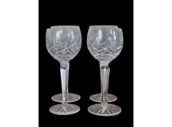 (4) WATERFORD CRYSTAL WHITE WINE GLASSES
