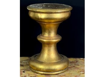CAST COMPOSITE PEDESTAL IN GOLD PAINT
