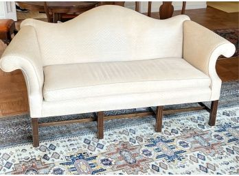 H. SACKS & SONS CHIPPENDALE STYLE CAMEL BACK SOFA