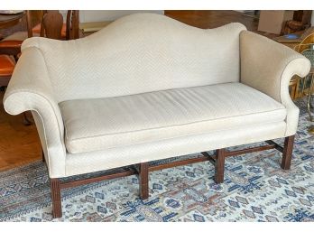 H. SACKS & SONS CHIPPENDALE STYLE CAMEL BACK SOFA