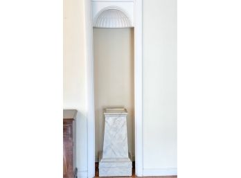 FAUX MARBLE PAINTED PEDESTAL