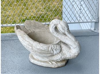 CAST STONE SWAN PLANTER