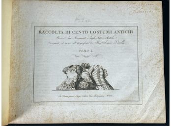 BARTOLOMEO PINELLI 'RACCOLTA DI COSTUMI ANTICHI'