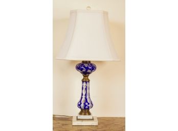 COBALT CUT TO CLEAR FLUID LAMP