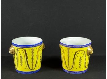 PAIR LIMOGES PORCELAIN CACHE POTS
