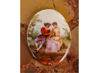 HAND PAINTED 'COURTING COUPLE' FRENCH MINIATURE