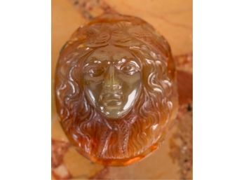 CARVED HARDSTONE MEDUSA  CAMEO