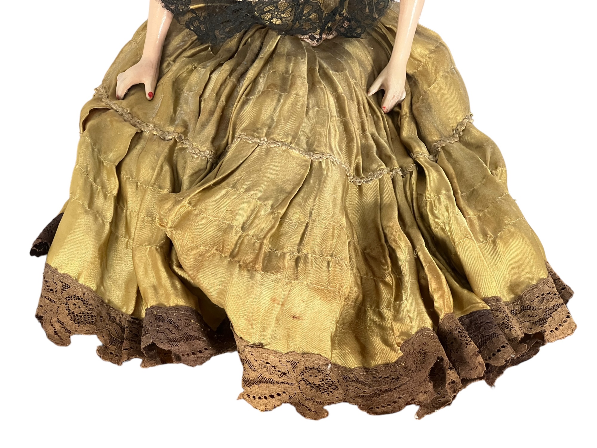 RARE!!!POUPÉE BOUDOIR D'ÉPOQUE En Composition /Art nouveau Doll boudoir