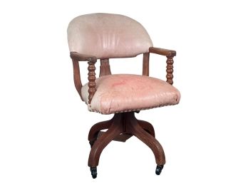 MAPLE BARREL BACK SWIVEL ARMCHAIR