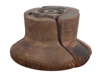 (19th c) WOODEN (5) PIECE HAT MOLD