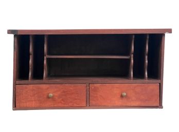(First Half 20th c) DESK TOP ORGANIZER in RED WASH