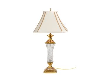 WATERFORD TABLE LAMP MOUNTED w/ BRASS AND COPPER