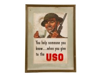 WWI FRAMED USO POSTER PRINT BY HOWARD SCOTT