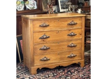 ANTIQUE COTTAGE PINE FOUR DRAWER BUREAU