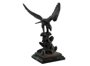 LATE 20th c BRONZE EAGLE