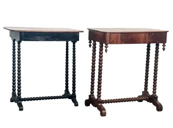 (2) SIMILAR ONE DRAW SPOOL END STANDS