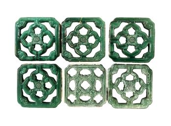 (6) VINTAGE ASIAN DECORATIVE BLOCKS/TILES