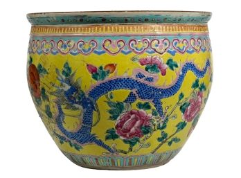 ANTIQUE ASIAN PORCELAIN FISH BOWL