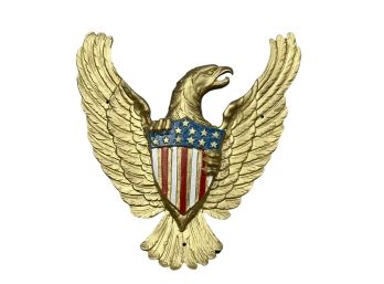 LATER 20th c CAST ALUMINUM EAGLE with SHIELD